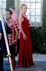 UMA THURMAN on the Set of Brits Are Coming in West Hollywood 08/30/2015