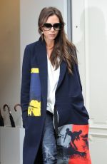 VICTORIA BECKHAM Outside Her Store in London 09/18/2015
