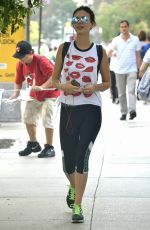 VICTORIA JUSTICE in Leggings Out in New York 09/01/2015