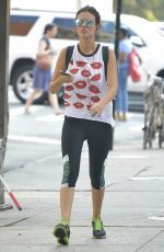 VICTORIA JUSTICE in Leggings Out in New York 09/01/2015