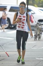 VICTORIA JUSTICE in Leggings Out in New York 09/01/2015
