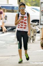 VICTORIA JUSTICE in Leggings Out in New York 09/01/2015
