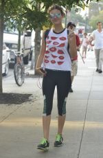 VICTORIA JUSTICE in Leggings Out in New York 09/01/2015