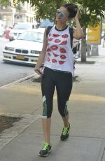 VICTORIA JUSTICE in Leggings Out in New York 09/01/2015