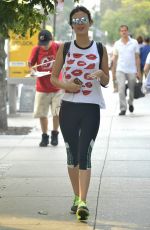 VICTORIA JUSTICE in Leggings Out in New York 09/01/2015