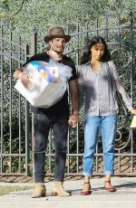 ZOE SALDANA Arrives at Her Friends Baby Shower in Hancock Park 09/27/2015