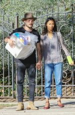 ZOE SALDANA Arrives at Her Friends Baby Shower in Hancock Park 09/27/2015