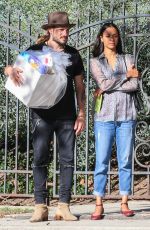 ZOE SALDANA Arrives at Her Friends Baby Shower in Hancock Park 09/27/2015