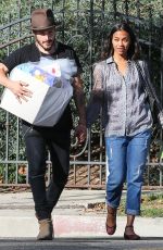 ZOE SALDANA Arrives at Her Friends Baby Shower in Hancock Park 09/27/2015