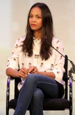 ZOE SALDANA at AWXII, Day 2 in New York 09/29/2015