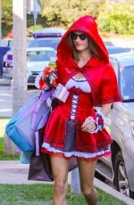 ALESSANDRA AMBROSIO as Red Riding Hood Out in West Hollywood 10/30/2015
