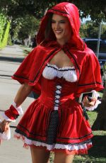 ALESSANDRA AMBROSIO as Red Riding Hood Out in West Hollywood 10/30/2015