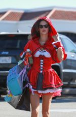 ALESSANDRA AMBROSIO as Red Riding Hood Out in West Hollywood 10/30/2015