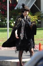 ALEXANDRA DADDARIO on the Set of American Horror Story in Los Angeles 10/23/2015