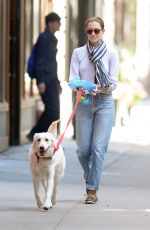 ALLISON WILLIAMS Walks Her Dog Out in New York 10/05/2015