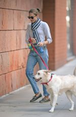 ALLISON WILLIAMS Walks Her Dog Out in New York 10/05/2015