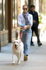 ALLISON WILLIAMS Walks Her Dog Out in New York 10/05/2015