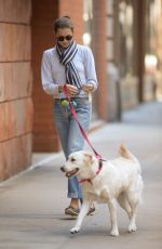 ALLISON WILLIAMS Walks Her Dog Out in New York 10/05/2015