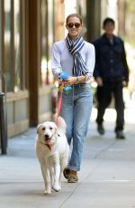 ALLISON WILLIAMS Walks Her Dog Out in New York 10/05/2015