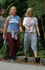 AMY SCHUMER and JENNIFER LAWRENCE Out and About in Atlanta 10/04/2015