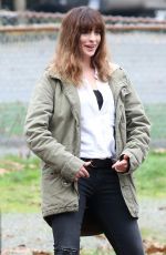 ANNE HATHAWAY on the set of Her New Movie, Colossal in Langley 10/19/2015