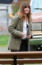 ANNE HATHAWAY on the set of Her New Movie, Colossal in Langley 10/19/2015