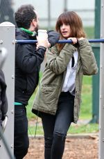 ANNE HATHAWAY on the set of Her New Movie, Colossal in Langley 10/19/2015