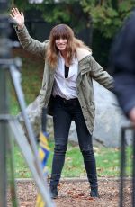 ANNE HATHAWAY on the set of Her New Movie, Colossal in Langley 10/19/2015