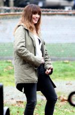 ANNE HATHAWAY on the set of Her New Movie, Colossal in Langley 10/19/2015