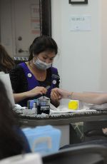 ASHLEY GREENE at a Nail Salon in Los Angeles 10/23/2015