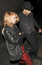 BILLIE PIPER Arrives at Chiltern Firehouse in London 10/17/2015