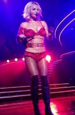 BRITNEY SPEARS in New Red Costume at Piece of Me 10/23/2015