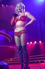 BRITNEY SPEARS in New Red Costume at Piece of Me 10/23/2015