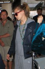 CARA DELEVINGNE Arrives at LAX Airport in Los Angeles 10/14/2015