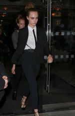 CARA DELEVINGNE Leaves a Hotel in London 10/09/2015