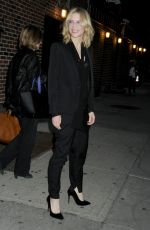 CATE BLANCHETT Arrives at The Late Show With Stephen Colbert in New York 10/08/2015