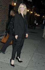 CATE BLANCHETT Arrives at The Late Show With Stephen Colbert in New York 10/08/2015