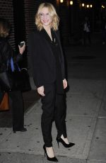 CATE BLANCHETT Arrives at The Late Show With Stephen Colbert in New York 10/08/2015
