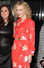CATE BLANCHETT Arrives at Truth Premiere in New York 10/07/2015
