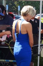 CHARISSA THOMPSON on the Set of Extra in Universal City 10/08/2015