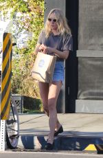 CHLOE SEVIGNY in Denim Shorts Riding a Bike Out in Venice 10/28/2015