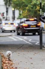 DAISY LOWE Walk with Her Dog Out in Primrose Hill 10/16/2015