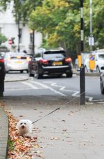 DAISY LOWE Walk with Her Dog Out in Primrose Hill 10/16/2015