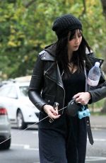 DAISY LOWE Walk with Her Dog Out in Primrose Hill 10/16/2015