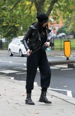 DAISY LOWE Walk with Her Dog Out in Primrose Hill 10/16/2015