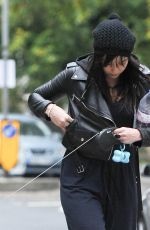 DAISY LOWE Walk with Her Dog Out in Primrose Hill 10/16/2015