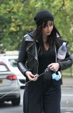 DAISY LOWE Walk with Her Dog Out in Primrose Hill 10/16/2015