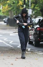 DAISY LOWE Walk with Her Dog Out in Primrose Hill 10/16/2015