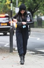 DAISY LOWE Walk with Her Dog Out in Primrose Hill 10/16/2015