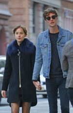 DAKOTA JOHNSON and Matthew Hitt Out and About in East Village 10/18/2015